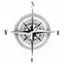 Compass & mountain tattoo design idea