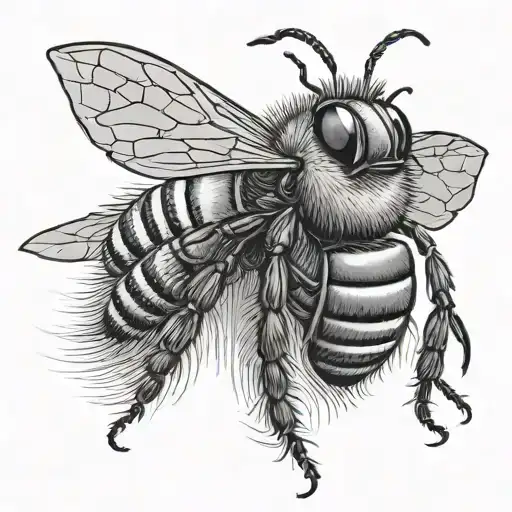bee with crown  tattoo design idea