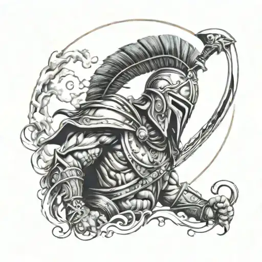 spartan warrior tattoo design idea