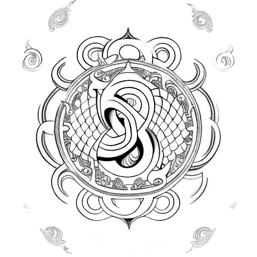 vishnu name in infinity symbol  tattoo design idea