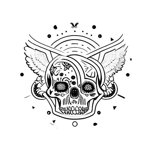 Reloj de arena con calavera dentro, debajo que ponga "Memento Mori" tattoo design idea