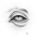 a monster's eye bursting from skin tattoo design idea