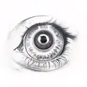 a monster's eye bursting from skin tattoo design idea
