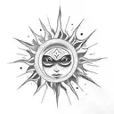 Sun Moon and star tattoo design idea