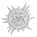 Sun Moon and star tattoo design idea