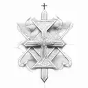 Christian Cross with words back row revival tattoo design idea