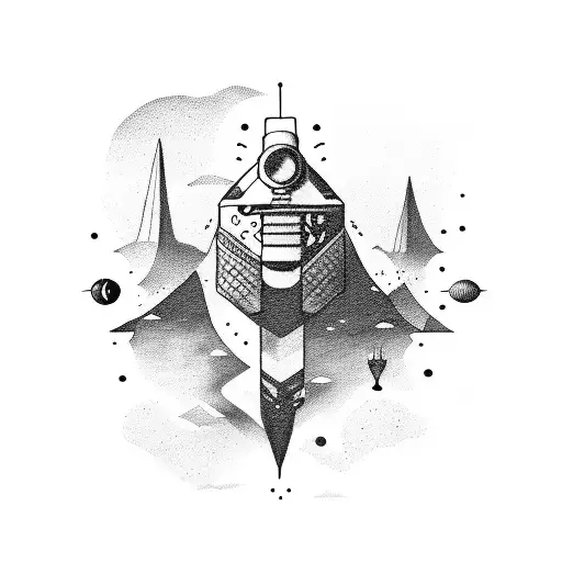 explorer, wanderer, space  tattoo design idea