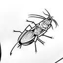 Cockroach in bed tattoo design idea