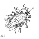 Cockroach in bed tattoo design idea