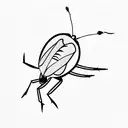 Cockroach in bed tattoo design idea
