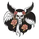 undertale style angel wings tattoo design idea