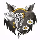 undertale style angel wings tattoo design idea