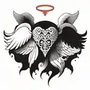 undertale style angel wings tattoo design idea