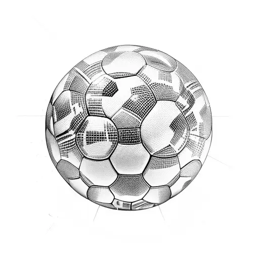 A soccer ball made up of car parts tattoo design idea