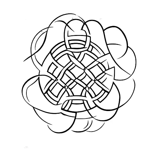 A minimalist tattoo of the Internacional de Porto Alegre logo intertwined with a soccer ball. tattoo design idea