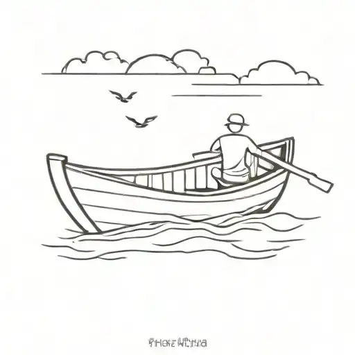 row boat tattoo design idea