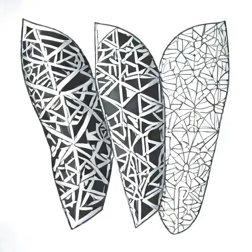 geometric armour leg sleeve tattoo design idea