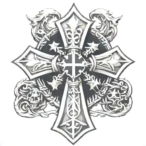 warhammer 40k black templar cross intertwined tattoo design idea