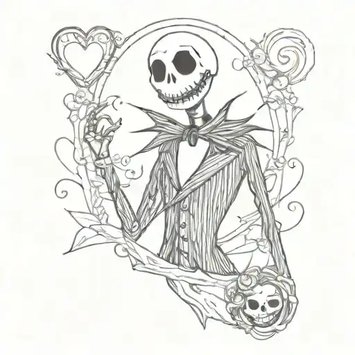 Jack Skellington love tattoo design idea
