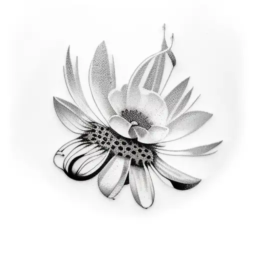 wild flowers with grass  tattoo design idea