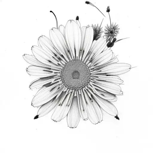 wild flowers with grass  tattoo design idea