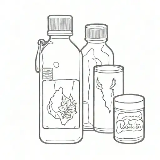 yung lean bottles and Xanax tattoo design idea