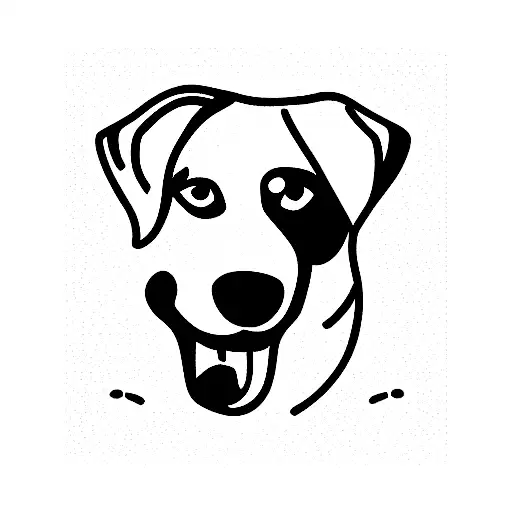 beagle and husky smiling tattoo design idea