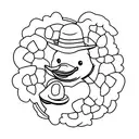 rubber duck holding a clover tattoo design idea