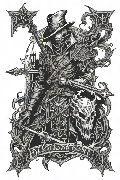 Bloodborne Hunters mark tattoo design idea