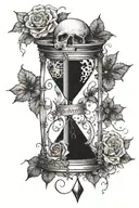Memento mori vivere with a broken hourglass tattoo design idea