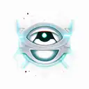 A futuristic anime character with glowing eyes tattoo design idea