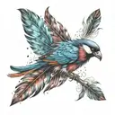 bird feathers falling tattoo design idea