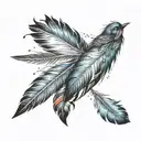 bird feathers falling tattoo design idea
