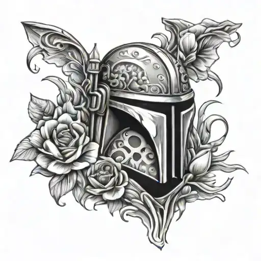 Fett oil, floral, jedi tattoo design idea