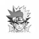 Combine Naruto, Goku, and Luffy in a powerful group pose tattoo design idea