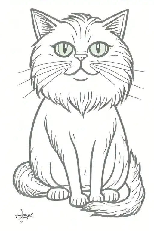 persian cat tattoo design idea