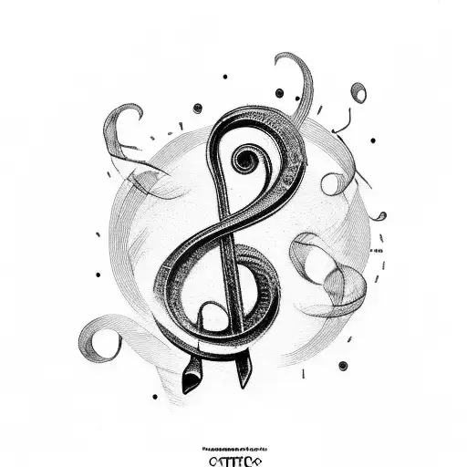 treble clef with piano keyboard  tattoo design idea