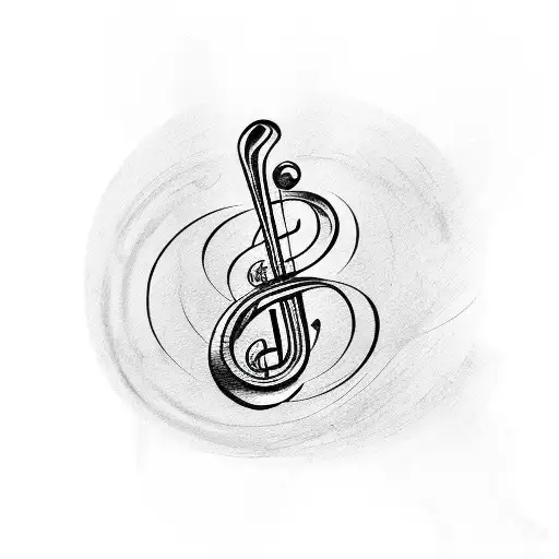 treble clef with piano keyboard  tattoo design idea