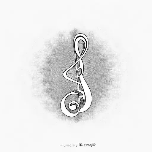 treble clef with piano keys tattoo design idea