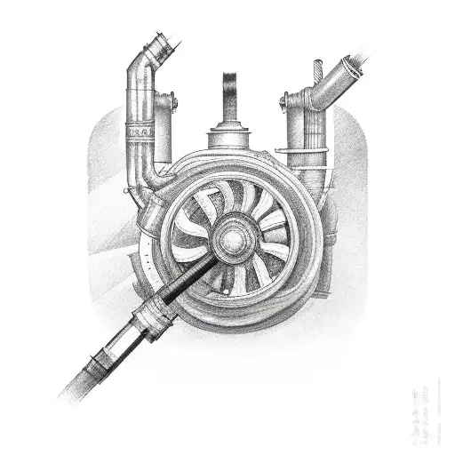 vehicle with turbocharger tattoo design idea