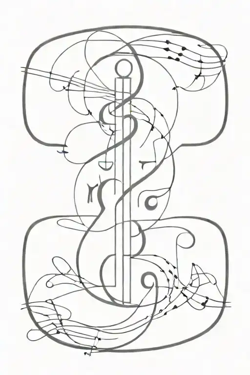 Trauma music addiction combined tattoo design idea