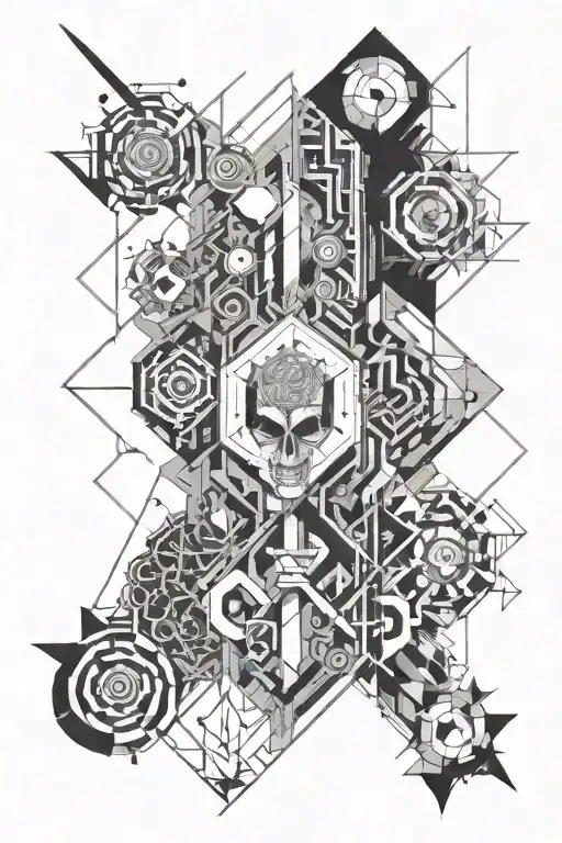 Trauma music addiction combined tattoo design idea
