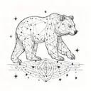 An intricate design of a bear constellation intertwined with family symbols tattoo design idea
