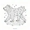 An intricate design of a bear constellation intertwined with family symbols tattoo design idea