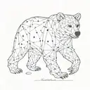 An intricate design of a bear constellation intertwined with family symbols tattoo design idea