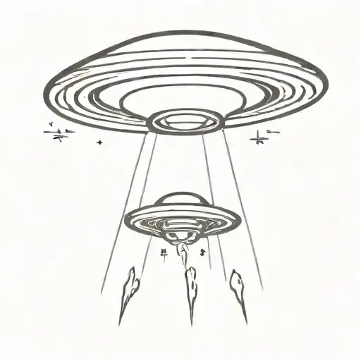 ufo beaming tattoo design idea