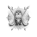 oar with MUNCY tattoo design idea