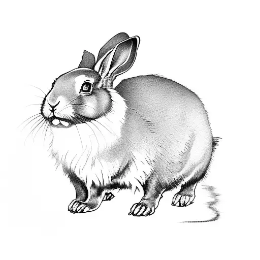 Aquarius, youngest, father, chinese rabbit tattoo design idea