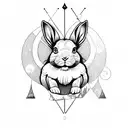 Aquarius, rabbit, youngest, father tattoo design idea