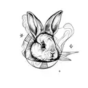 Aquarius, rabbit, youngest, father tattoo design idea